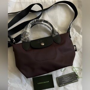 NWT Longchamp Le Pliage Energy XS Crossbody Bag - Burgundy